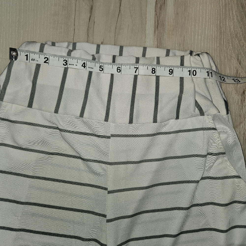 Amazon Black White Striped Wide Leg Soft Palazzo Pants Medium Lounge Pockets - Picture 2 of 10